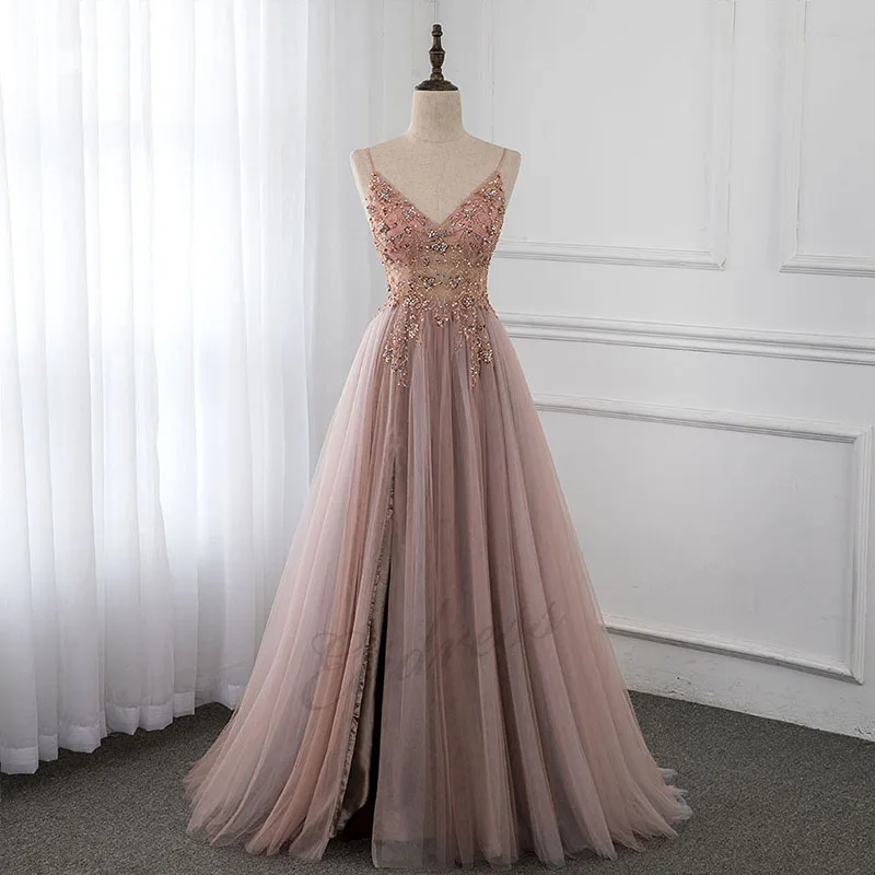 Блестящее платье для выпускного вечера женское 2019 Бисероплетение Кристальные