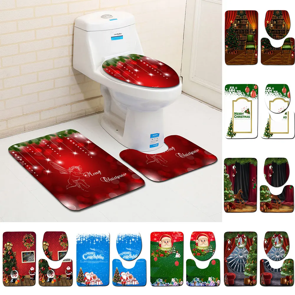 Rug Floor Mat Polyester Fiber 3PCS Xmas Christmas Bathroom Decoration Toilet Seat Cover Soft Home and Living Bath Mat
Rug Floor Mat Polyester Fiber 3PCS Xmas Christmas Bathroom Decoration Toilet Seat Cover Soft Home and Living Bath Mat