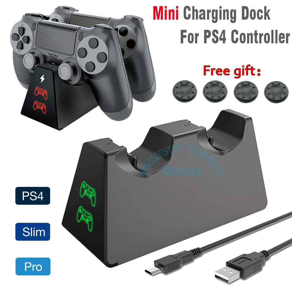 

PS4/Slim/Pro Mini Fast Charging Dock Dual Controller Charger Station Gamepad Stand Holder Base for Sony PlayStation 4