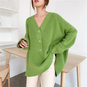 TVVOVVIN Solid Color V-neck Single Breasted Cardigan Women 2020 Spring New Korean Version Mid-length Loose Retro Sweater PC440
TVVOVVIN Solid Color V-neck Single Breasted Cardigan Women 2020 Spring New Korean Version Mid-length Loose Retro Sweater PC440