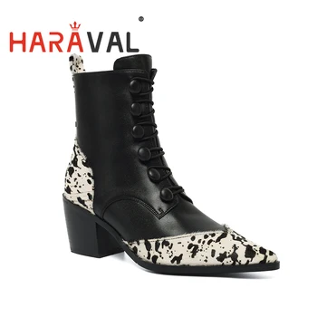 HARAVAL women buckle chealse boots pointed toe with heel winter autumn warm fashion ankle bootes for women Cow pattern E105L
HARAVAL women buckle chealse boots pointed toe with heel winter autumn warm fashion ankle bootes for women Cow pattern E105L