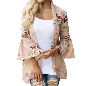 WOMEN SHIRT ladies tops Women Lace Floral print Open Cape Coat Loose Blouse Jacket Cardigan korean women summer floral blouse 
WOMEN SHIRT ladies tops Women Lace Floral print Open Cape Coat Loose Blouse Jacket Cardigan korean women summer floral blouse