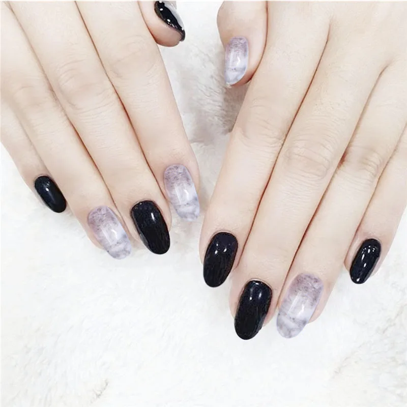 24pcs Women Manicure Decorations fale nails Detachable Black Full Cover Round Head Cover Artificial Nail Tips with nail glue
24pcs Women Manicure Decorations fale nails Detachable Black Full Cover Round Head Cover Artificial Nail Tips with nail glue