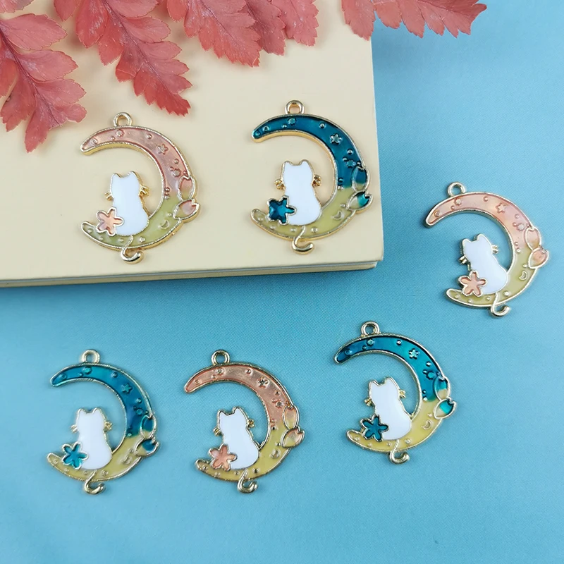 JeQue 10pcs Moon Cat Connector Cats Sit On The Moon Enamel Charms Alloy Pendants Dangle DIY Jewelry Earring Necklace Accessories
JeQue 10pcs Moon Cat Connector Cats Sit On The Moon Enamel Charms Alloy Pendants Dangle DIY Jewelry Earring Necklace Accessories