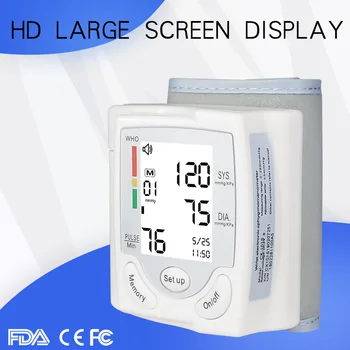 Professional Automatic Digital Arm Blood Pressure Monitor Large Backlight LCD Display Talking Pulse Rate 22-42cm BP Cuff Machine