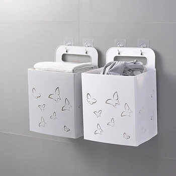 Wall Hanging Hamper Household Debris Storage Basket Punch-free Folding Laundry Storage Basket Multifunctional Bathroom
Wall Hanging Hamper Household Debris Storage Basket Punch-free Folding Laundry Storage Basket Multifunctional Bathroom