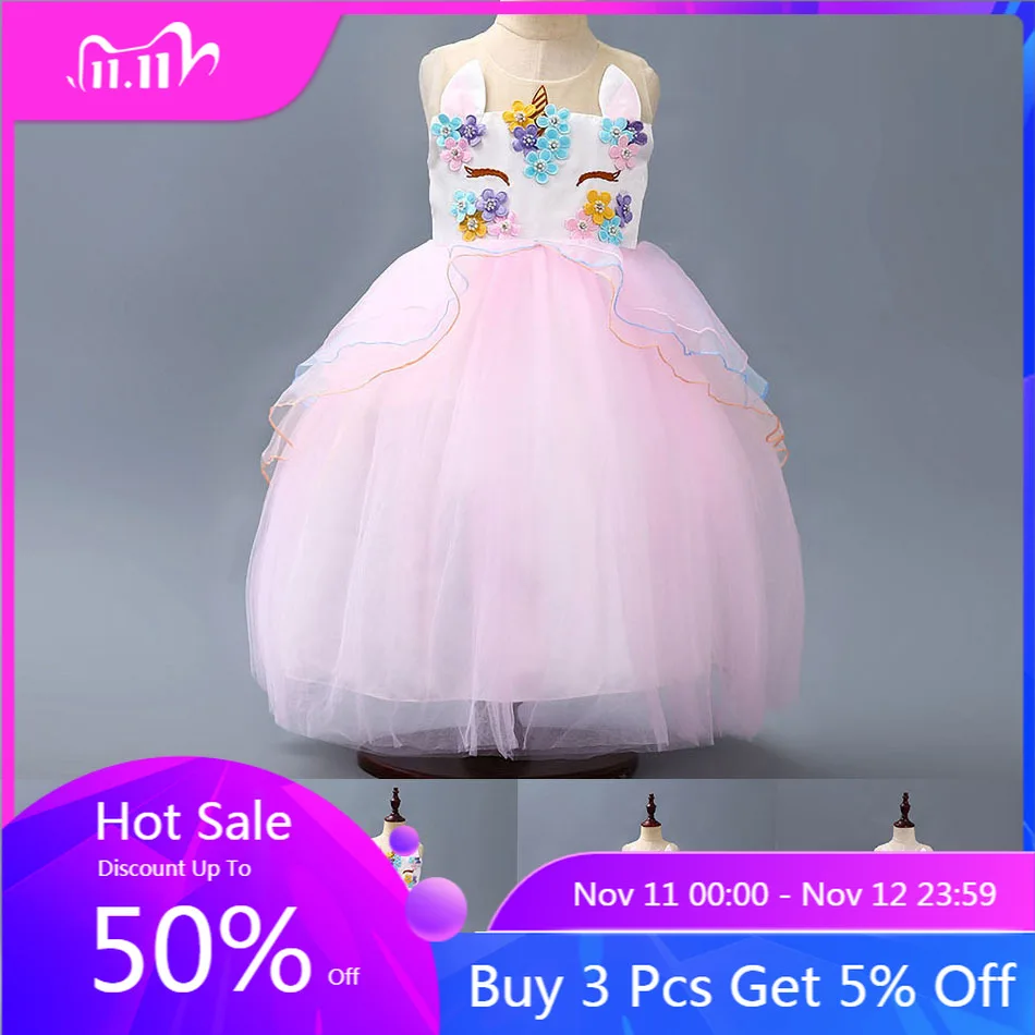 2020 New Kids Unicorn Dress Flower Appliques Ball Gown Little Girl Princess Costume Colorful Rainbow Tutu Clothes Christmas Clot
2020 New Kids Unicorn Dress Flower Appliques Ball Gown Little Girl Princess Costume Colorful Rainbow Tutu Clothes Christmas Clot