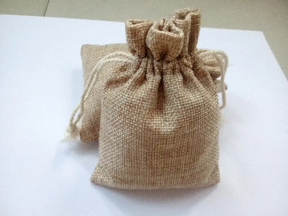 20*30 2pcs vintage style handmade jute sacks drawstring gift