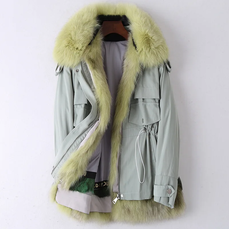 Autumn Winter Regular Rabbit Fur Inner Tank Parka Women Fox Fur Collar Hooded Coat High Quality Warm Thick Army Jackets
Autumn Winter Regular Rabbit Fur Inner Tank Parka Women Fox Fur Collar Hooded Coat High Quality Warm Thick Army Jackets
