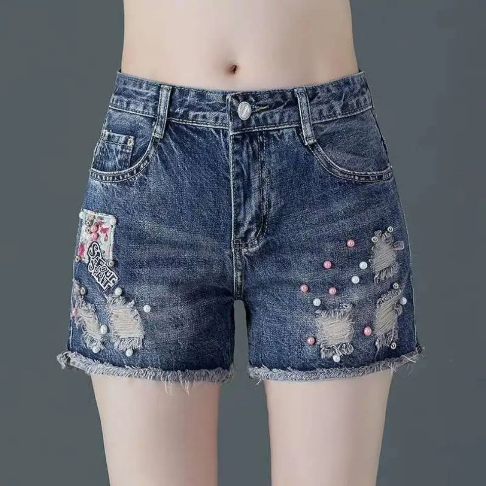 High Waist Women Sexy Super Shorts 2020 Summer Fashion Denim Cotton Splicing broken hole Beading Ladies Skinny Club Shorts Jeans
High Waist Women Sexy Super Shorts 2020 Summer Fashion Denim Cotton Splicing broken hole Beading Ladies Skinny Club Shorts Jeans