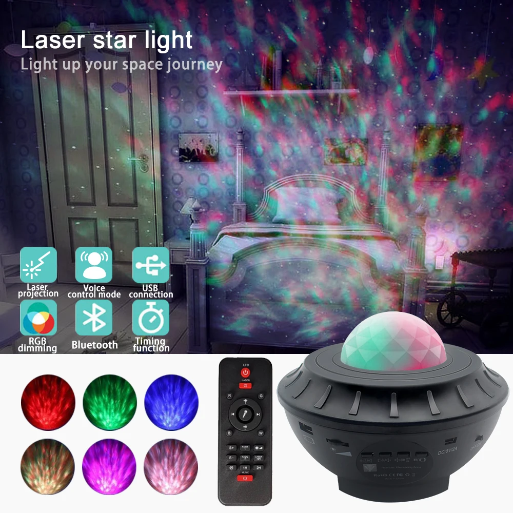 Galaxy Light Sky Projector LED Night Light Romantic Projection Lamp Blueteeth USB Voice Control Music Player Birthday Gift
Galaxy Light Sky Projector LED Night Light Romantic Projection Lamp Blueteeth USB Voice Control Music Player Birthday Gift