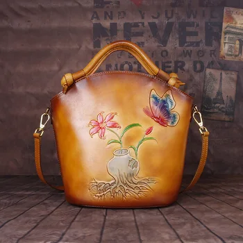 2020 new Chinese style first layer cowhide retro embossed rub shoulder shoulder diagonal portable bucket bag
2020 new Chinese style first layer cowhide retro embossed rub shoulder shoulder diagonal portable bucket bag