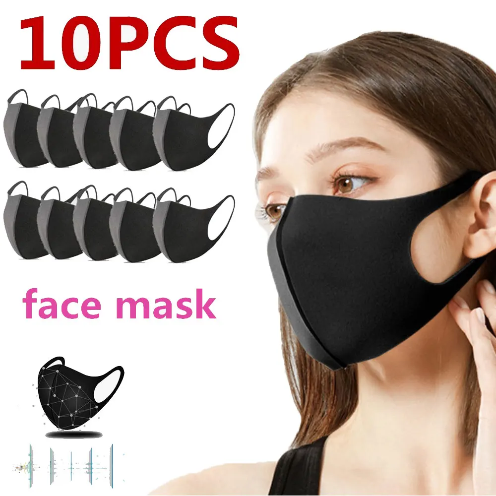 

10pcs Men/women Unisex Mouth Masks Anti Dust Face Mouth Cover PM2.5 Mask Dustproof Anti-Bacterial Outdoor Travel Dust Mask Black