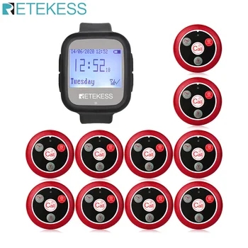 Retekess TD106 Watch Receiver+10pcs T117 Call Buttons Wireless Call System Waiter Call Pager Restaurant Cafe Shop Office F9453
Retekess TD106 Watch Receiver+10pcs T117 Call Buttons Wireless Call System Waiter Call Pager Restaurant Cafe Shop Office F9453