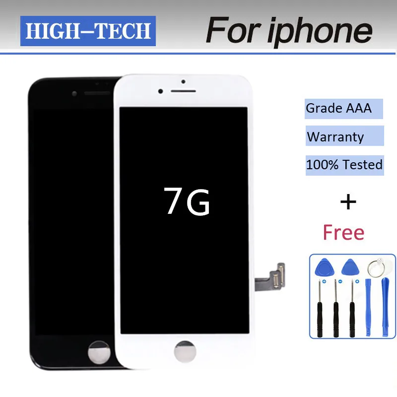 ЖК экран для iPhone 7 сменный сенсорный дигитайзер рамка холодного отжима полная