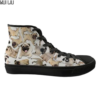 Customized White Cute Animal Pug Dog Pattern Kid Flats Sneakers High Top Canvas Kid's Vulcanized Shoes Child Casual Comfort 
Customized White Cute Animal Pug Dog Pattern Kid Flats Sneakers High Top Canvas Kid's Vulcanized Shoes Child Casual Comfort