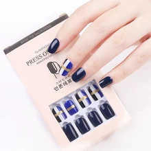 30 pçs destacável falso prego dicas artificiais conjunto capa completa para decorado curto imprensa em unhas arte falso extensão dicas com cola(China)