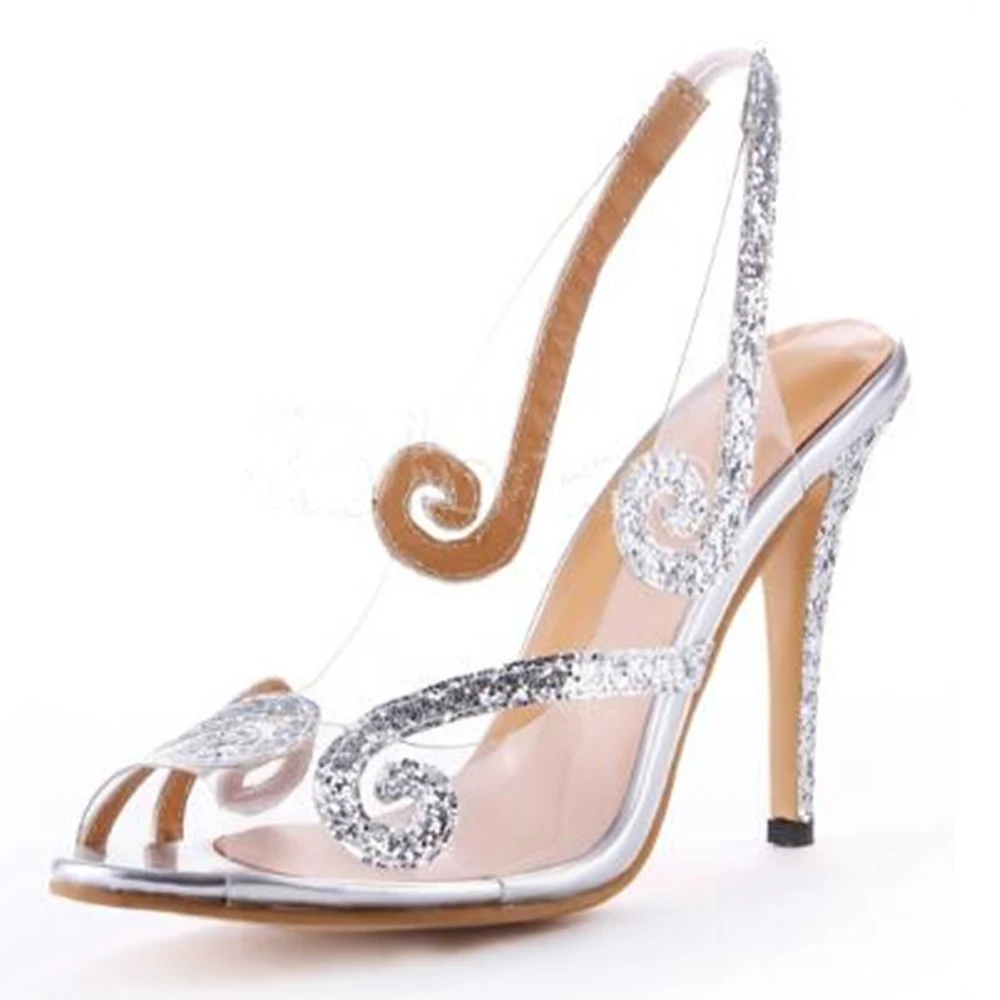 

Minan Ser Bride high heels, luxury transparent design, high heels 10.5 cm high, large size custom 35-45