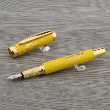 High Quality Metal Fountain Pen Chinese Porcelain Golden Dragon Mediun Nib School Office Writing Supplies 
High Quality Metal Fountain Pen Chinese Porcelain Golden Dragon Mediun Nib School Office Writing Supplies