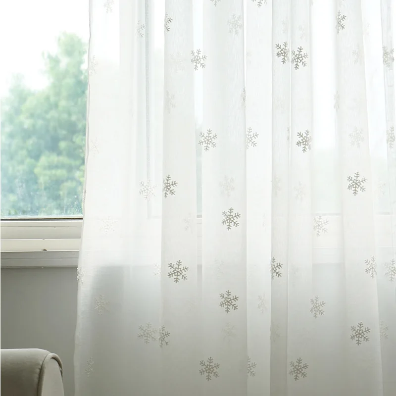 White Snowflake Tulle Curtains Embroidery Curtains for Living Room Bedroom Voile Sheer Curtains for Kitchen Christmas Drapes
White Snowflake Tulle Curtains Embroidery Curtains for Living Room Bedroom Voile Sheer Curtains for Kitchen Christmas Drapes