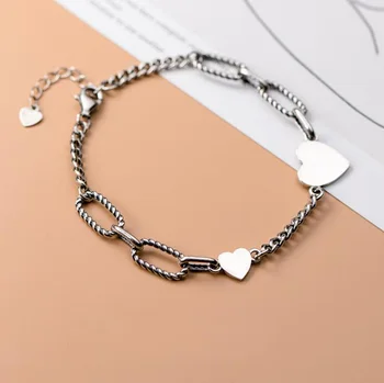 Hiphop Silver Bracelet 100% Real 925 Sterling Silver Bracelet Heart Style
Hiphop Silver Bracelet 100% Real 925 Sterling Silver Bracelet Heart Style
