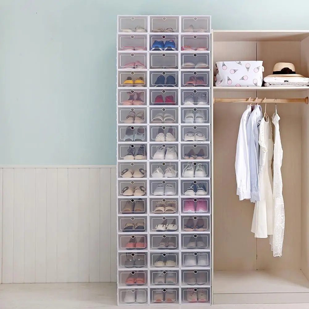 3Pcs Shoes Transparent Drawer Case Plastic Shoe Boxes Stackable Box Storage Box Shoe Storage Case Organizer
3Pcs Shoes Transparent Drawer Case Plastic Shoe Boxes Stackable Box Storage Box Shoe Storage Case Organizer
