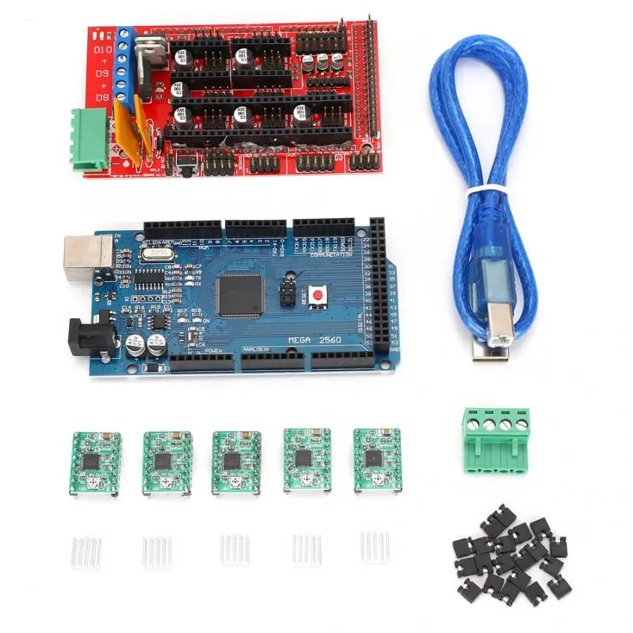 3D Printer Kit Mega2560 Main Control Panel + RAMPS1.4 Control Board + A4988 Drive Board
3D Printer Kit Mega2560 Main Control Panel + RAMPS1.4 Control Board + A4988 Drive Board