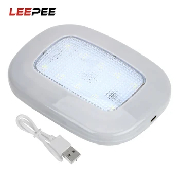 LEEPEE Universal Vehicle Roof Ceiling Lamp 10 LED Auto Interior Light USB Charging White Car Reading Light Magnet Dome Light 
LEEPEE Universal Vehicle Roof Ceiling Lamp 10 LED Auto Interior Light USB Charging White Car Reading Light Magnet Dome Light