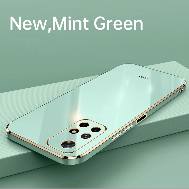 Модный глянцевый тонкий чехол для POCO M4 Pro мягкая силиконовая резиновая задняя