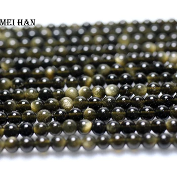 Meihan (3strands/set) 4mm natural Gold Obsidian smoonth round stone beads for jewelry making design or gift
Meihan (3strands/set) 4mm natural Gold Obsidian smoonth round stone beads for jewelry making design or gift