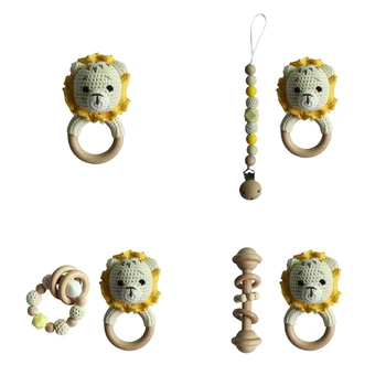Baby Pacifier Clip Chain Teething Bracelet Crochet Lion Toy Soother Infants Rattle Teether Newborn Dummy Holder
Baby Pacifier Clip Chain Teething Bracelet Crochet Lion Toy Soother Infants Rattle Teether Newborn Dummy Holder