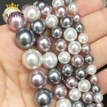 Purple White Grey Shell Pearl Beads Round Loose Spacer Beads For DIY Jewelry Making Bracelet Accessories 15''Inches 6 8 10 12mm
Purple White Grey Shell Pearl Beads Round Loose Spacer Beads For DIY Jewelry Making Bracelet Accessories 15''Inches 6 8 10 12mm
