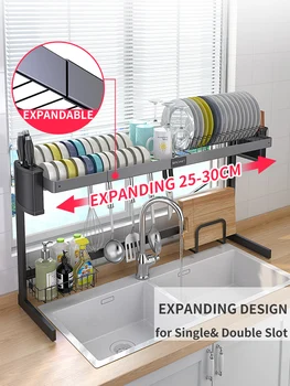 Over Sink Dish Rack Expandable Length Adjust Height Utensil Holder Stainless Steel Storage Rack Kitchen Organizer Draining Rack
Over Sink Dish Rack Expandable Length Adjust Height Utensil Holder Stainless Steel Storage Rack Kitchen Organizer Draining Rack