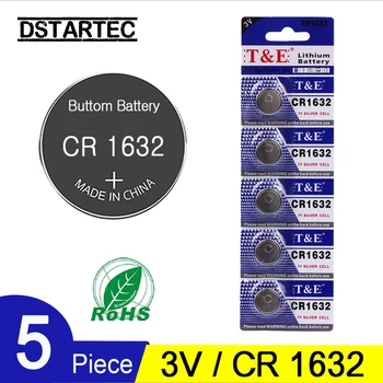5PCS 30mAh 3V CR1632 Lithium Button Cell Battery CR1632 CR 1632 ECR1632 DL1632 KCR1632 LM1632 L1632 KL1632 Coin Cell Batteries