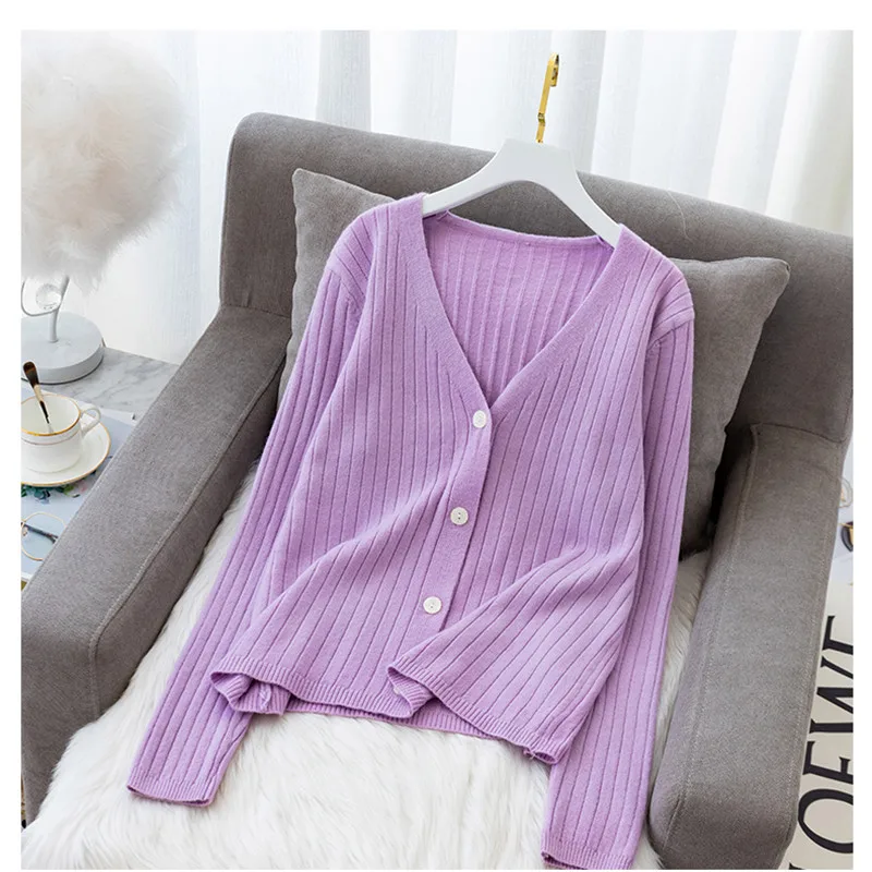 Saythen Knit sweater women cardigan 2020 autumn new simple and versatile long-sleeved short sweater jacket female
Saythen Knit sweater women cardigan 2020 autumn new simple and versatile long-sleeved short sweater jacket female