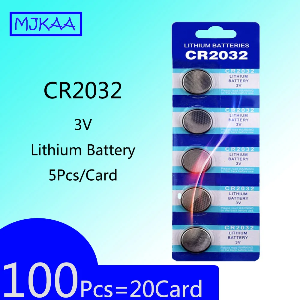 100Pcs=20Card CR2032 3V Lithium Button Battery BR2032 DL2032 ECR2032 Coin Cell Batteries Promotion Watch Computer LED Electronic
100Pcs=20Card CR2032 3V Lithium Button Battery BR2032 DL2032 ECR2032 Coin Cell Batteries Promotion Watch Computer LED Electronic