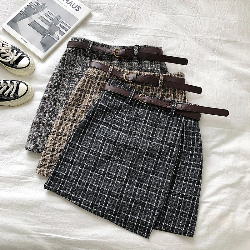 ZOGAA Korean Irregular Lady Skirt Female Autumn Sweet High Waist A-line Mini Skirt Vintage Casual Women Plaid Skirt Chic Sashes
ZOGAA Korean Irregular Lady Skirt Female Autumn Sweet High Waist A-line Mini Skirt Vintage Casual Women Plaid Skirt Chic Sashes