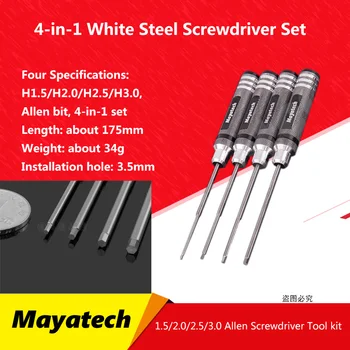 Mayatech White Steel 4-in-1 Inside Hexagonal Screwdriver Tool Kit Allen Driver 1.52 2.53 Imported High Speed Steel for RC model
Mayatech White Steel 4-in-1 Inside Hexagonal Screwdriver Tool Kit Allen Driver 1.52 2.53 Imported High Speed Steel for RC model