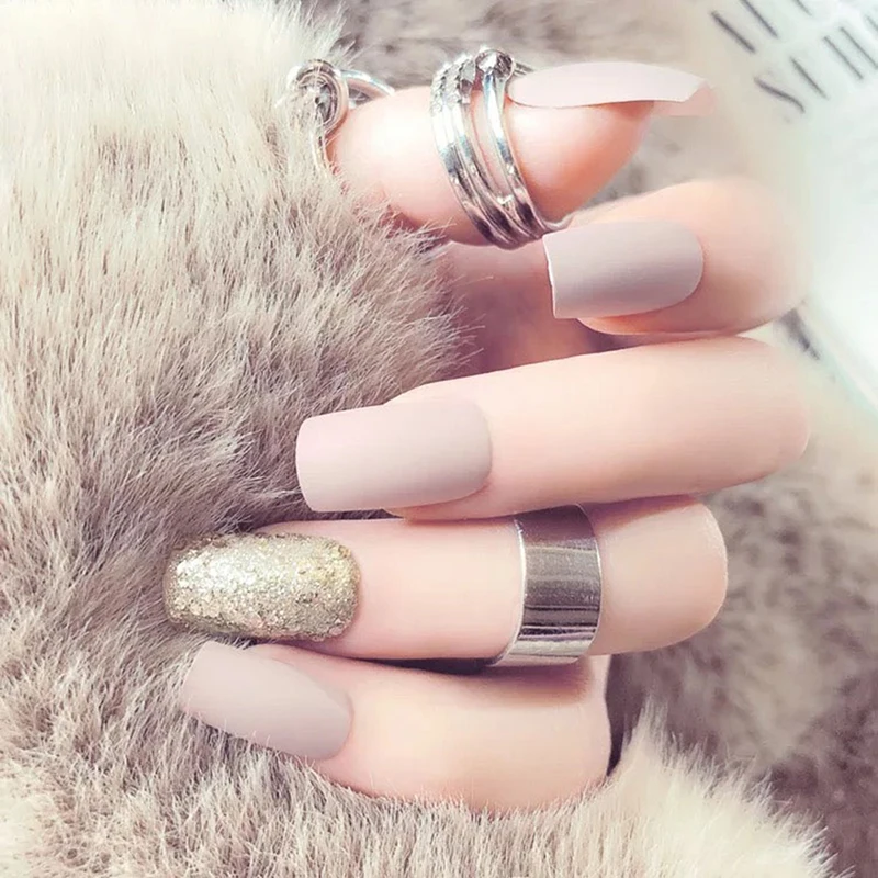 24Pcs/set with glue Acrylic Fake Nails Matte Frosted Short False Nail Tips Gold&Brown
24Pcs/set with glue Acrylic Fake Nails Matte Frosted Short False Nail Tips Gold&Brown