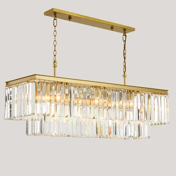 Hot Square RH Modern glass crystal chandelier light golden hanging chain Rectangle LED chandelier light lamp for dinning room
Hot Square RH Modern glass crystal chandelier light golden hanging chain Rectangle LED chandelier light lamp for dinning room