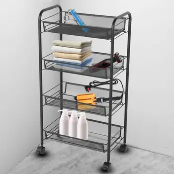 4-Level Black Cart Metal Storage Shelf with High Perimeter for Kitchen Bathroom and Barber Curly Hair Storage Rack Trolley
4-Level Black Cart Metal Storage Shelf with High Perimeter for Kitchen Bathroom and Barber Curly Hair Storage Rack Trolley