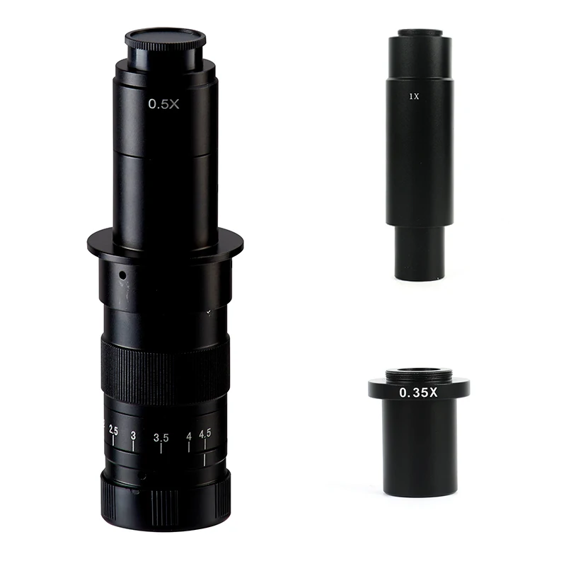 180X зум регулируемый монокулярный Объектив C-mount + 0.35X 1X адаптер объектива до 300X 120X
