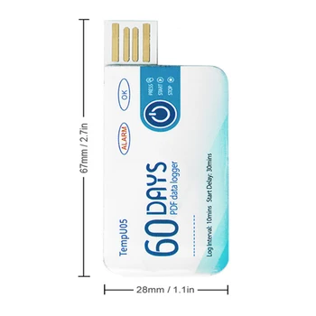 USB Temperature Recorder Temperature Data Logger Disposable 60 Days Recording 1000 Counts GK99
USB Temperature Recorder Temperature Data Logger Disposable 60 Days Recording 1000 Counts GK99