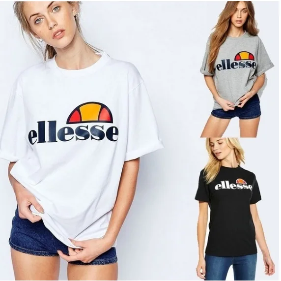 Ellesse Brand Women's Designer T 100% Cotton Top Quality letter printed T-Shirt Short Sleeve S-3XL 
Ellesse Brand Women's Designer T 100% Cotton Top Quality letter printed T-Shirt Short Sleeve S-3XL
