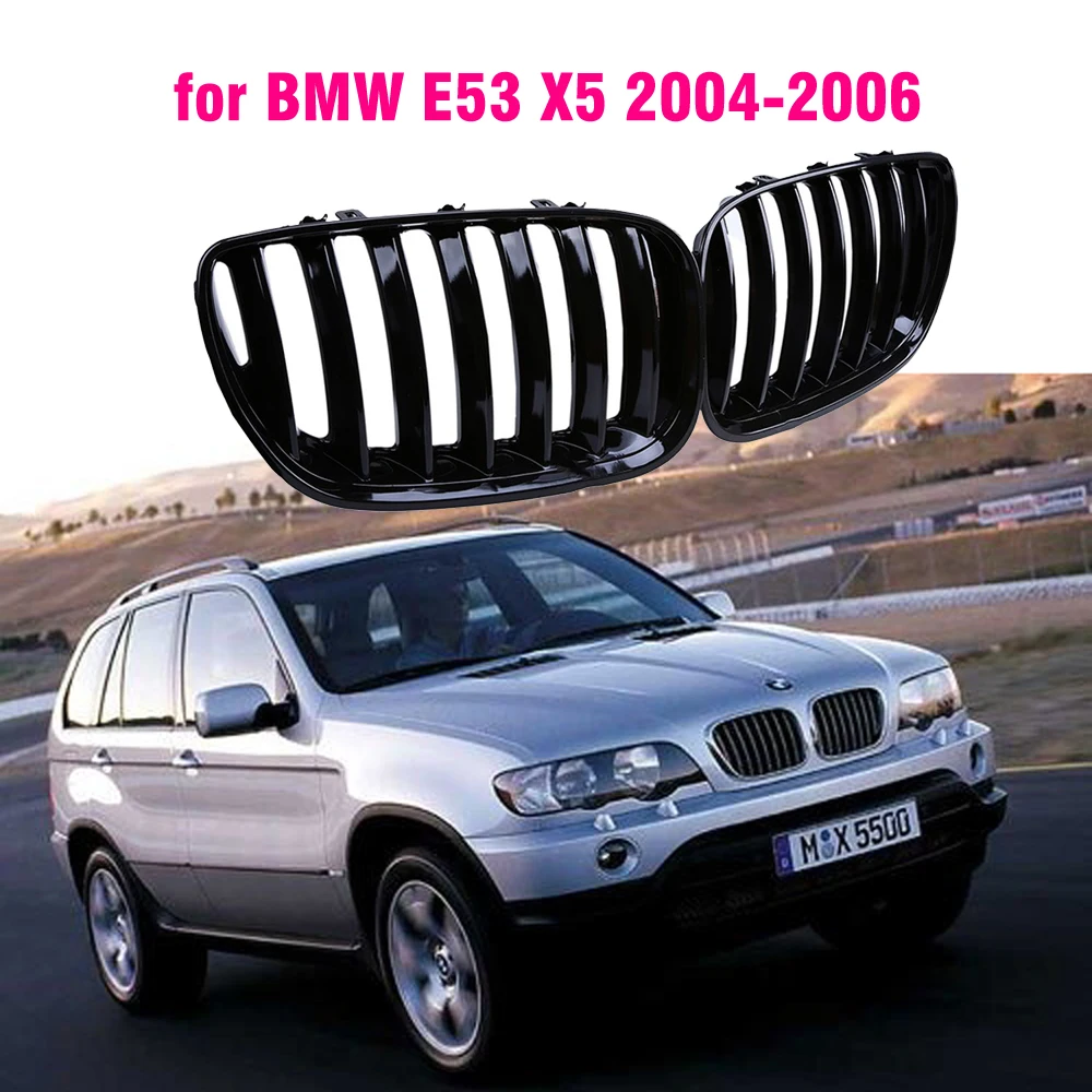 Передняя глянцевая черная спортивная решетка для капота BMW E53 X5 2004 2005 2006 стайлинга