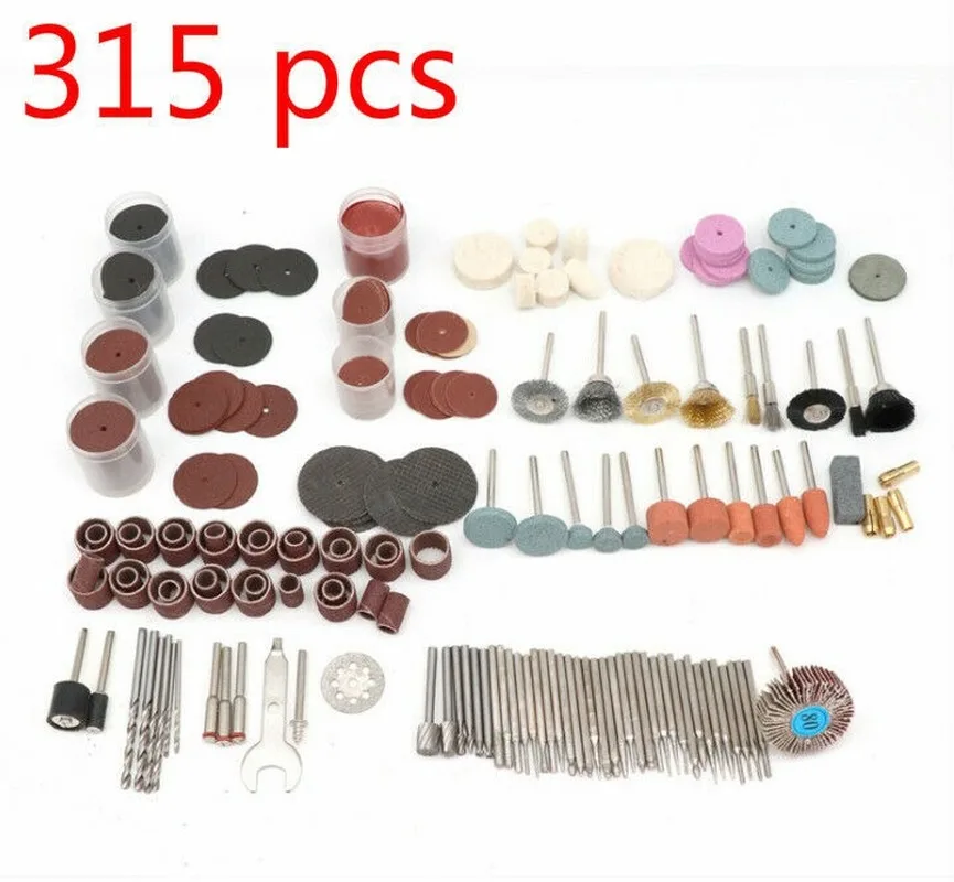 315 pcs Shank Rotary Tool Accessories Set Mini Drill Bit Kit Grinding Sanding Polishing Cutting Universal Fitment for Dremel
315 pcs Shank Rotary Tool Accessories Set Mini Drill Bit Kit Grinding Sanding Polishing Cutting Universal Fitment for Dremel