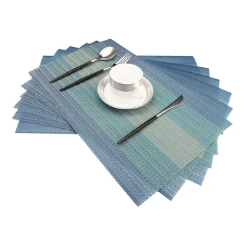 Placemats, Heat-Resistant Placemats Stain Resistant Anti-Skid Washable PVC Table Mats Woven Placemats, Set of 6 (Blue)
Placemats, Heat-Resistant Placemats Stain Resistant Anti-Skid Washable PVC Table Mats Woven Placemats, Set of 6 (Blue)