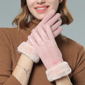 Sale Women Touch Screen Suede Glove Winter Double Layer Furry Mittens Warm Snowflake Embroidery Outdoor Fashionable Gloves 
Sale Women Touch Screen Suede Glove Winter Double Layer Furry Mittens Warm Snowflake Embroidery Outdoor Fashionable Gloves