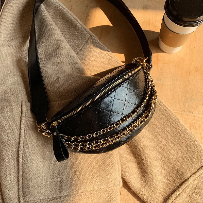 Women Chest bag Diamond pattern chain sling bags Quality PU Leather Chain Small Shoulder Messenger Bag Lady purses black wallet
Women Chest bag Diamond pattern chain sling bags Quality PU Leather Chain Small Shoulder Messenger Bag Lady purses black wallet