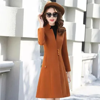 2019 Autumn Winter Women Wool Blend Coat Single Breasted Long Woolend Elegant Lady Office Jacket Female Outerwear
2019 Autumn Winter Women Wool Blend Coat Single Breasted Long Woolend Elegant Lady Office Jacket Female Outerwear